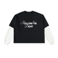 Layered Contrast Sleeve Cotton T-Shirt